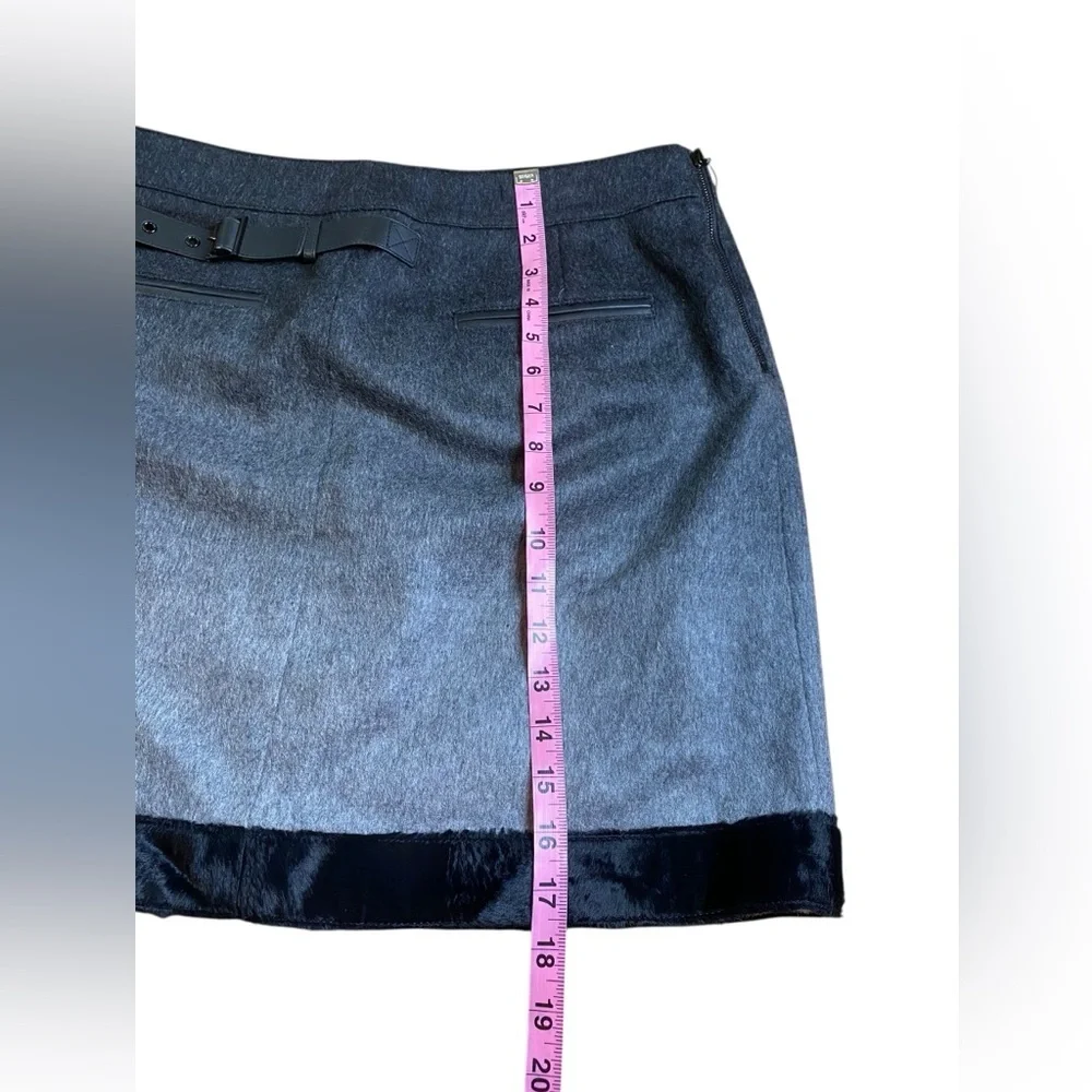W by Worth Wool Blend Faux Fur Lined Mini Skirt Women’s Size 10 - Picture 4 of 9